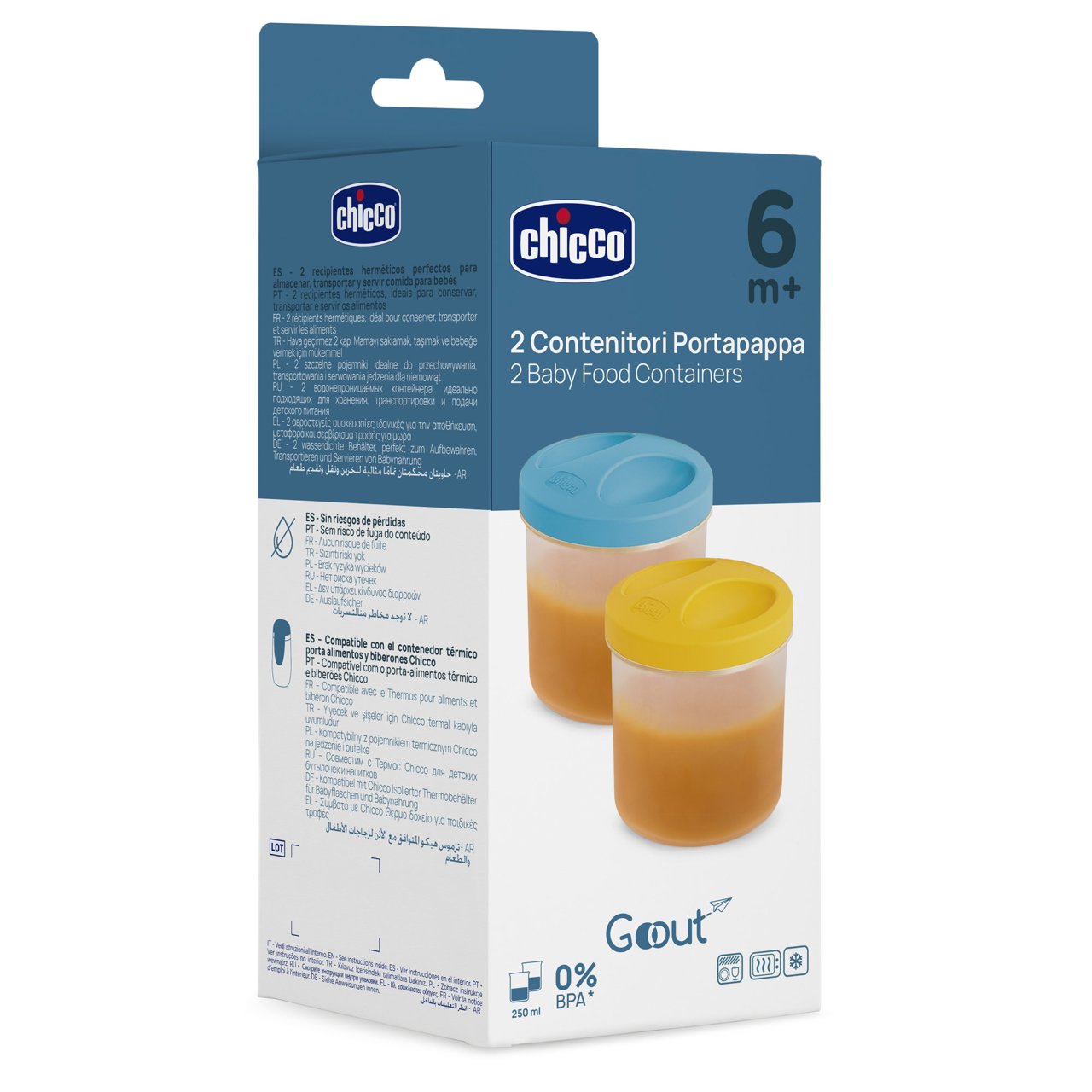 Chicco Contenitori Pappa Ermetici 2 Pezzi