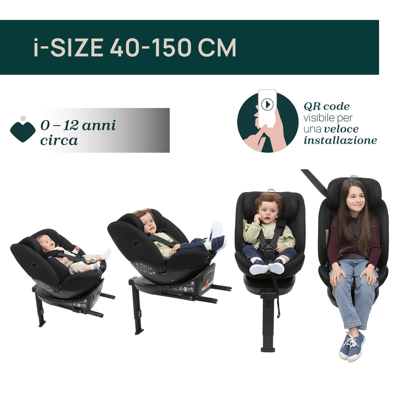 CHICCO SEGGIOLINO EVERONE I-SIZE BLACK