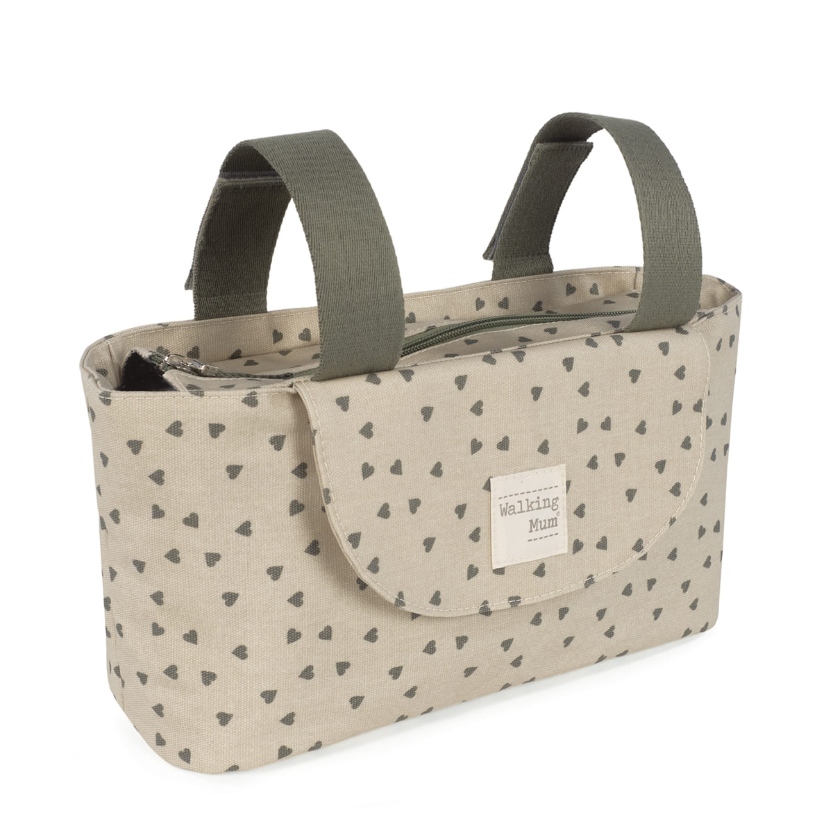 Organizer Bag Hearts Poppy moss