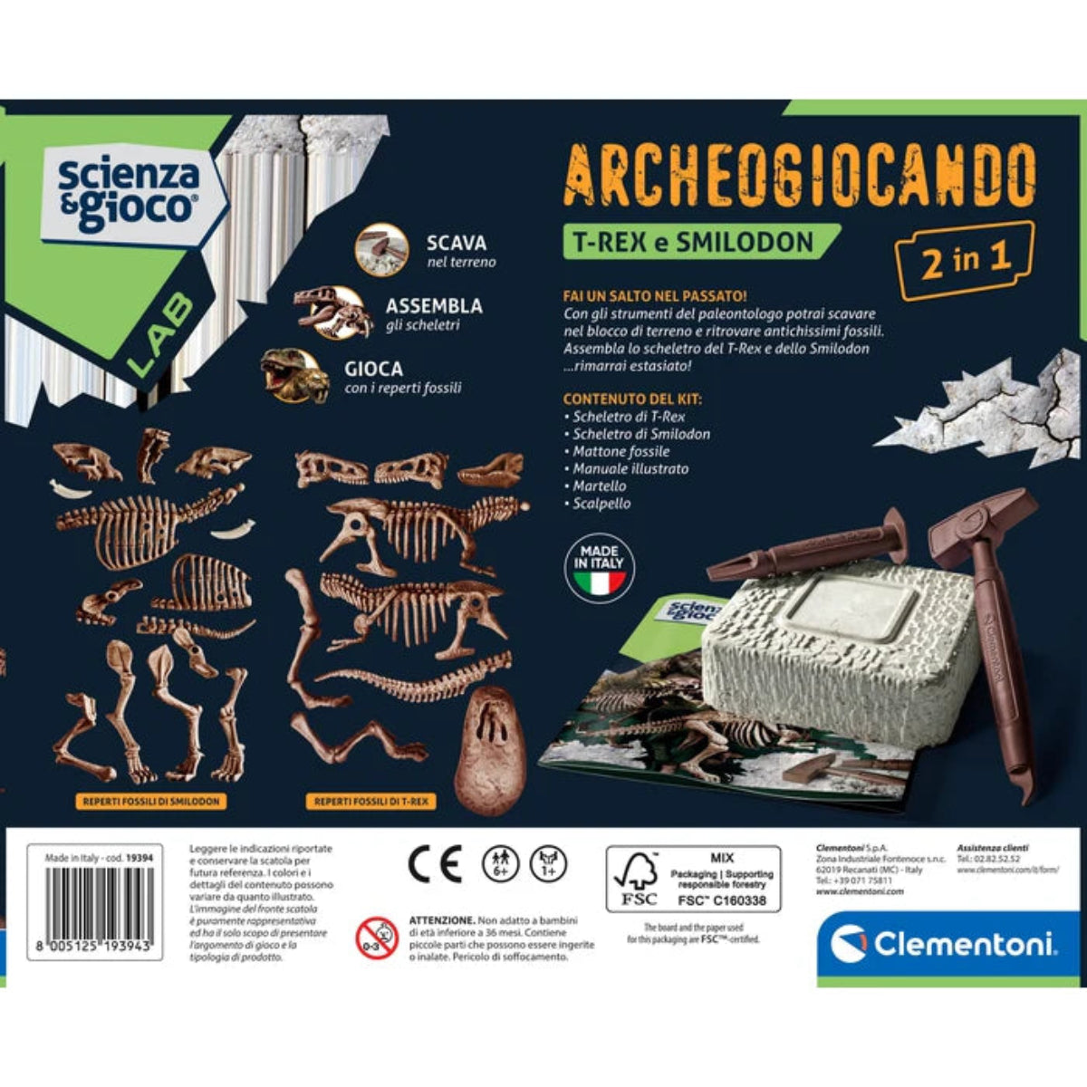 ARCHEOGIOCANDO - T-REX E SMILODON 2IN1