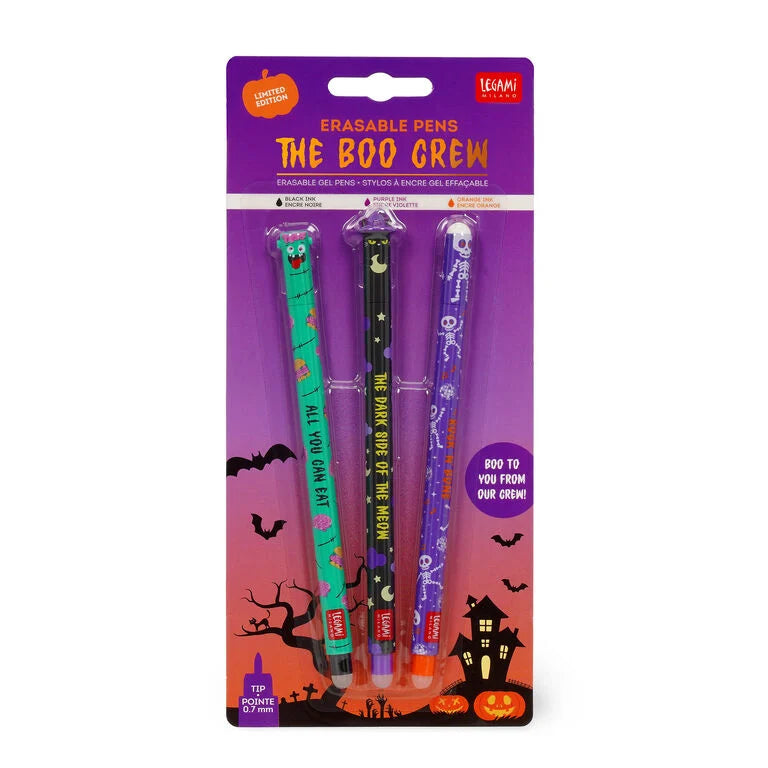 SET OF 3 ERASABLE GEL PENS - THE BOO CREW
