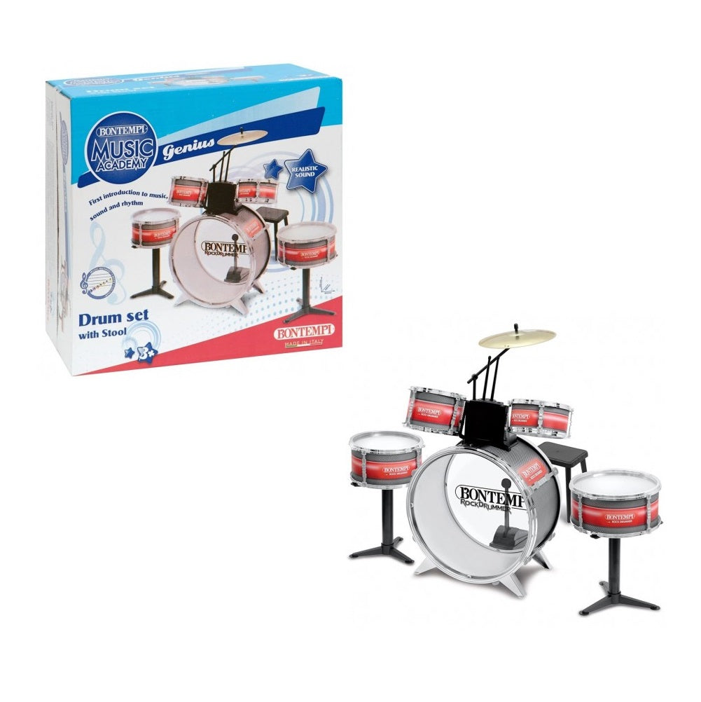 bontempi 514832 Batteria classica 6 elementi sgabello