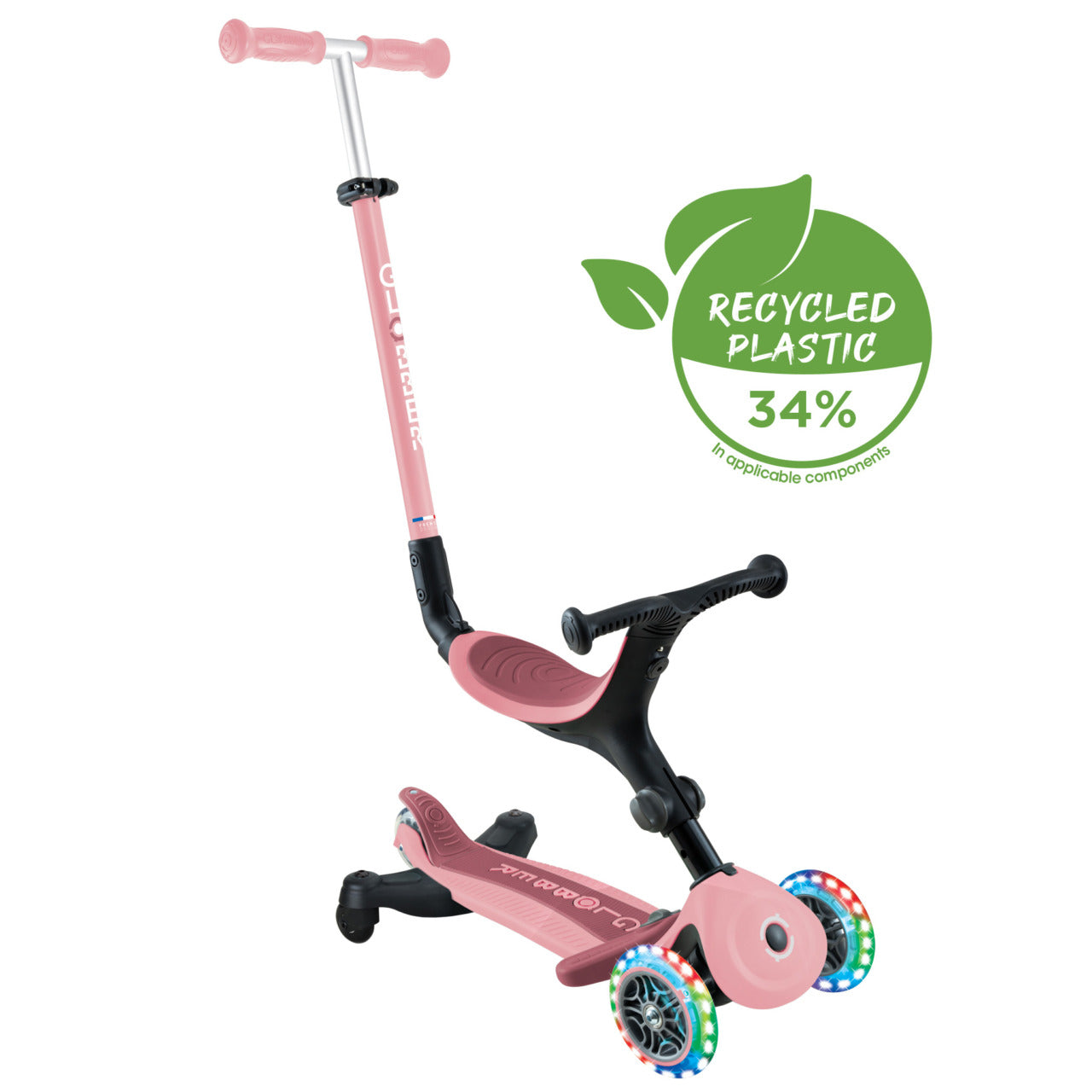 Globber - GoUp Active Lights 360_ - Deep Pastel Pink