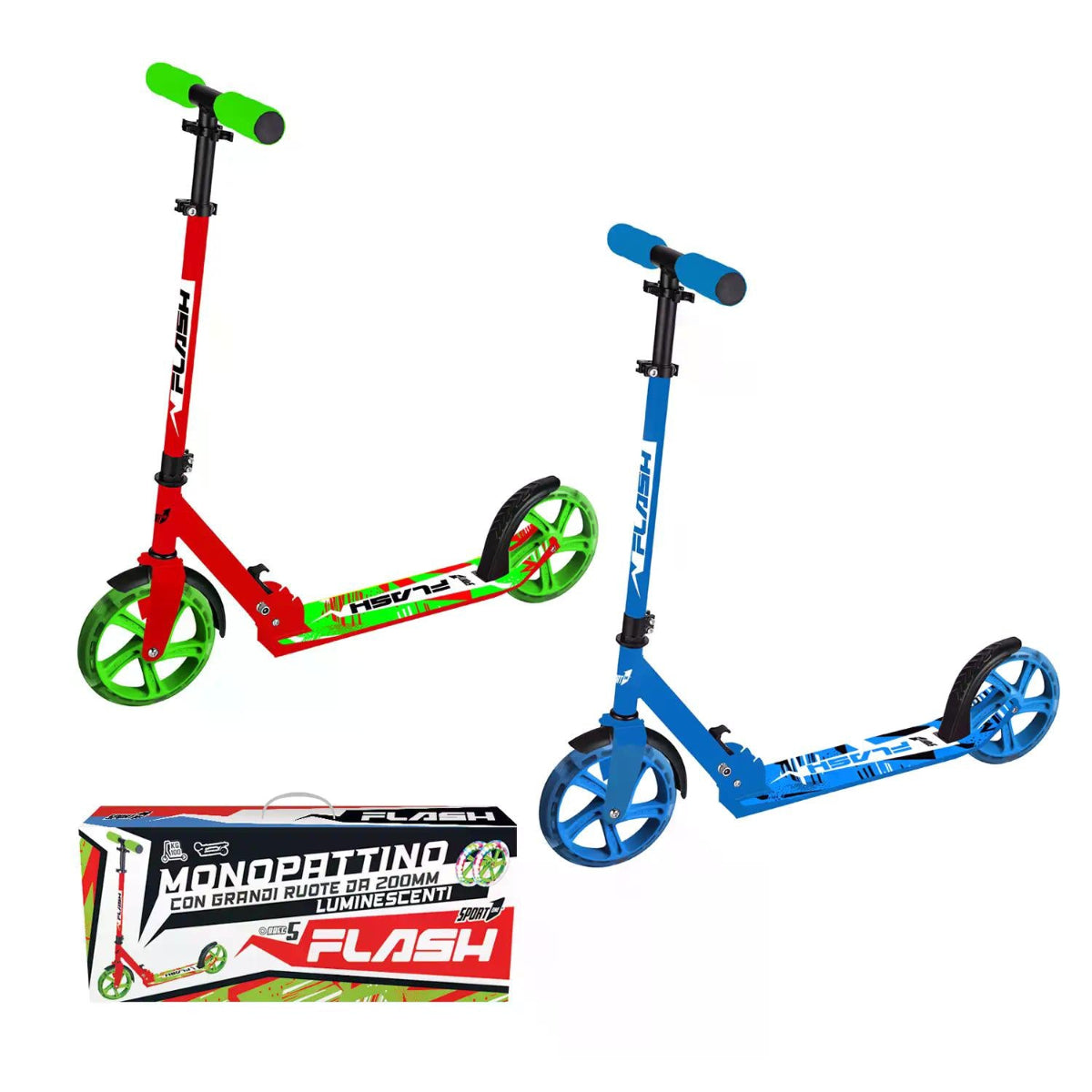 SCOOTER FLASH ruote 200mm CON LUCI 100 kg 707300096