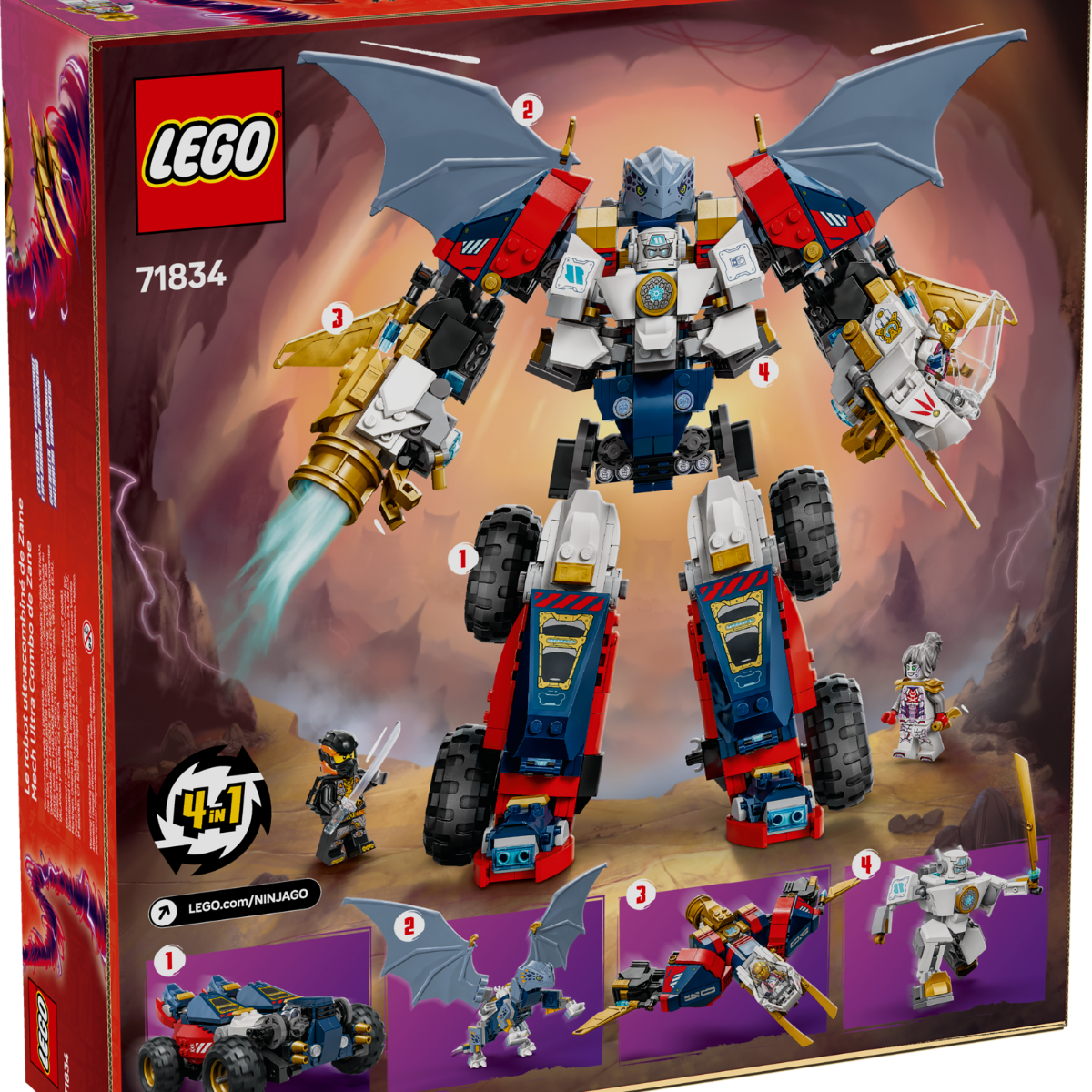 LEGO 71834 Ninjago Mech Ultra Combinatore di Zane