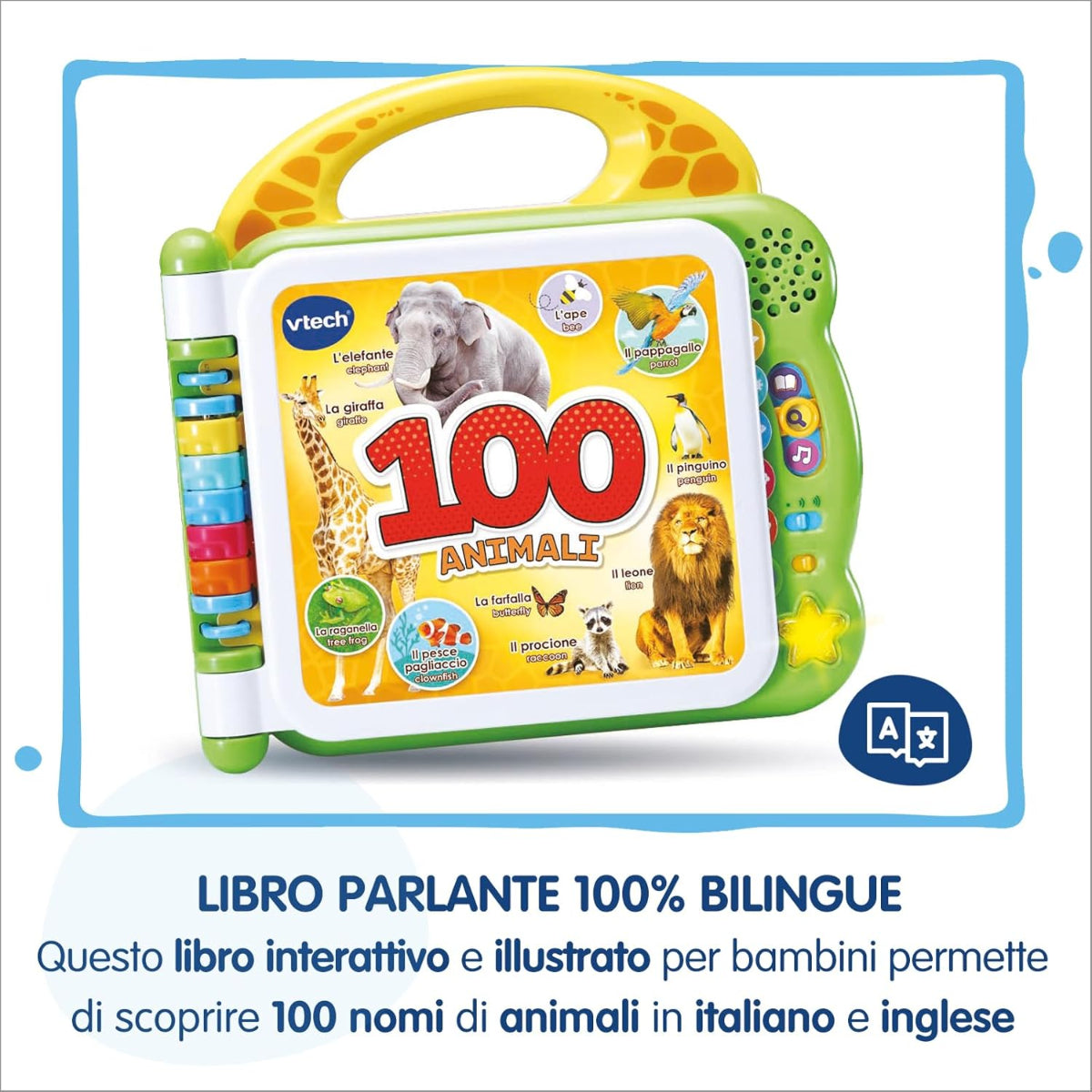 V TECH Libro illustrato bilingue - 100 animali