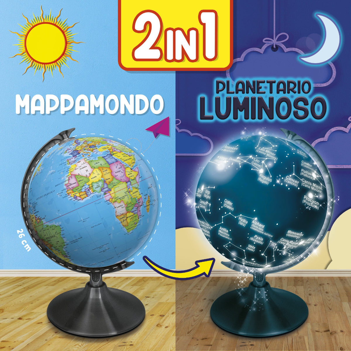 I'M A GENIUS KIDS IL MAPPAMONDO CON LE COSTELLAZ