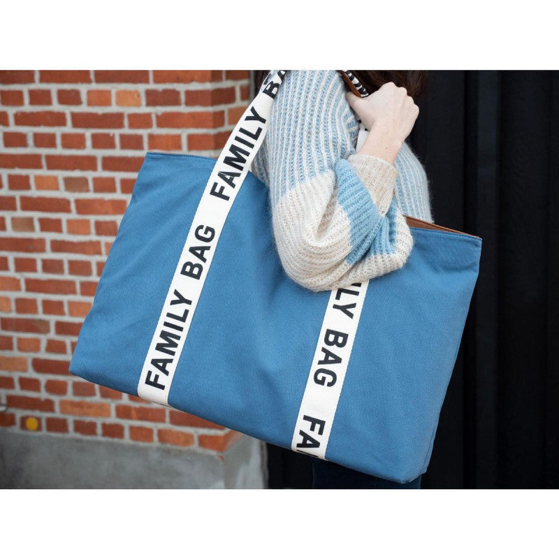 FAMILY BAG SIGNATURE TELA INDACO
