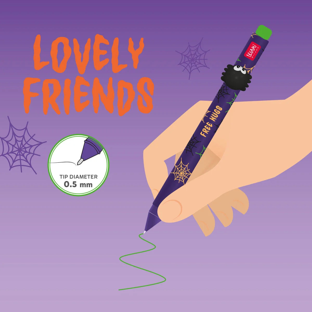 GEL PEN WITH ANIMAL DECORATION - LOVELY FRIENDS