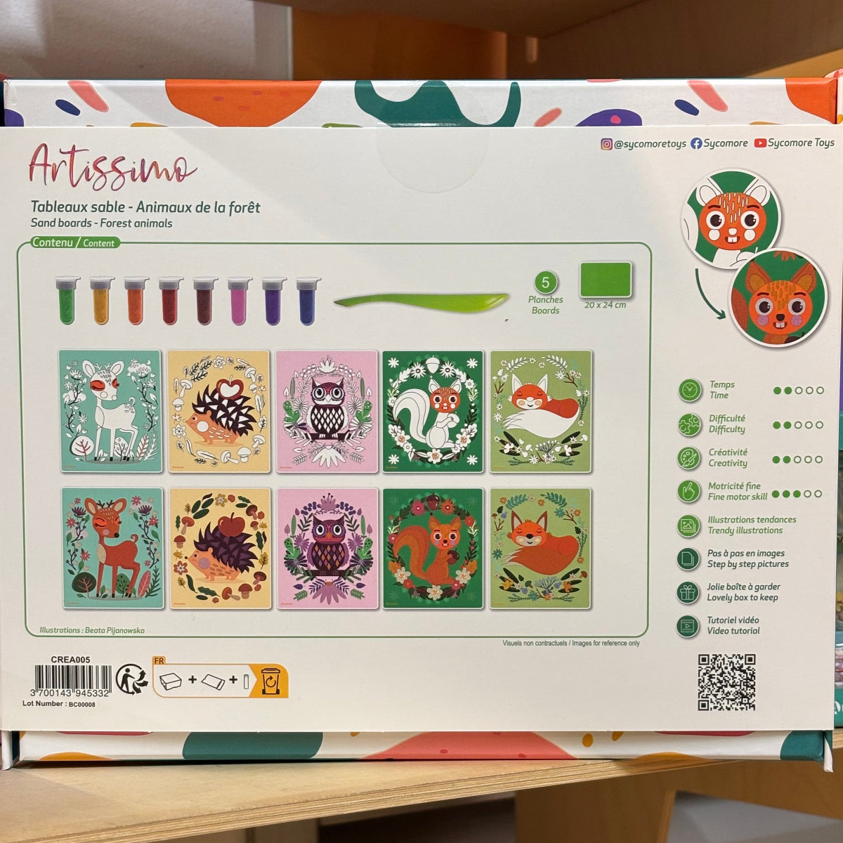 Sycomore - Pittura a Sabbia - Animali della Foresta