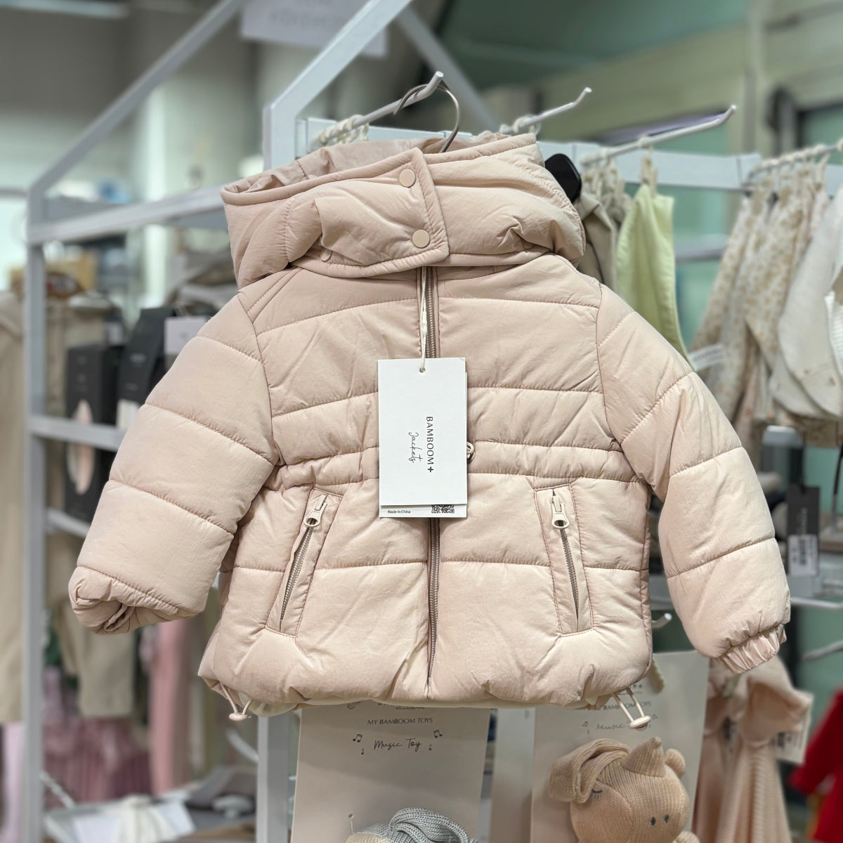 Jacket with removable hoodieVintage Pink 18-24M1086