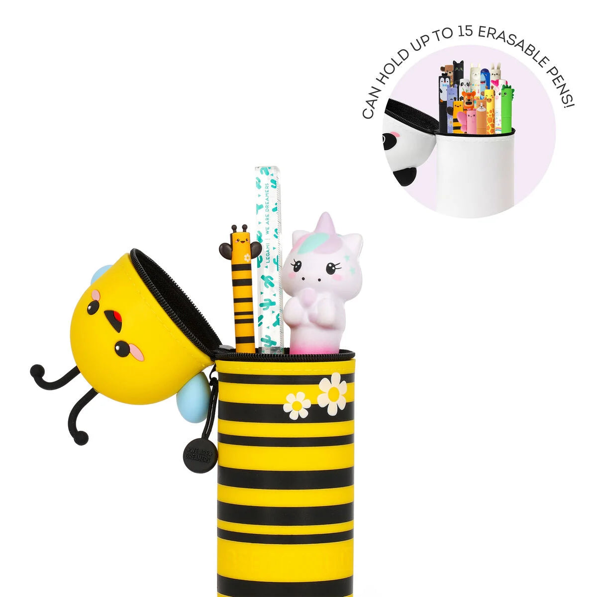 2-IN-1 SILICONE PENCIL CASE - KAWAII - BEE
