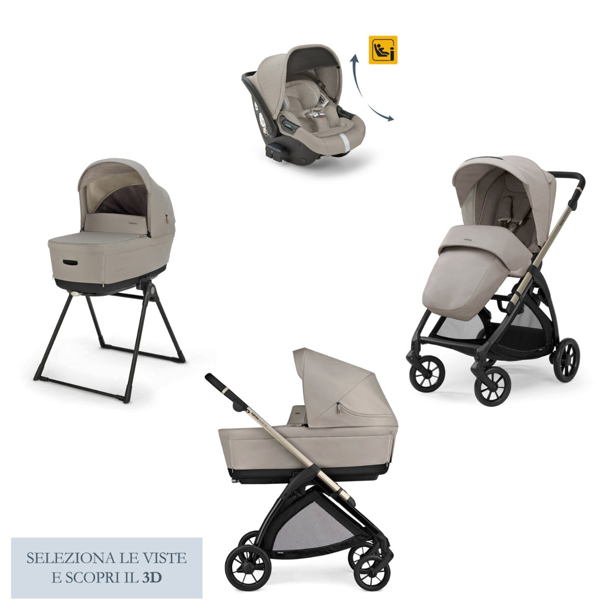 INGLESINA TRIO ELECTA CON DARWIN RECLINE VARI COLORI