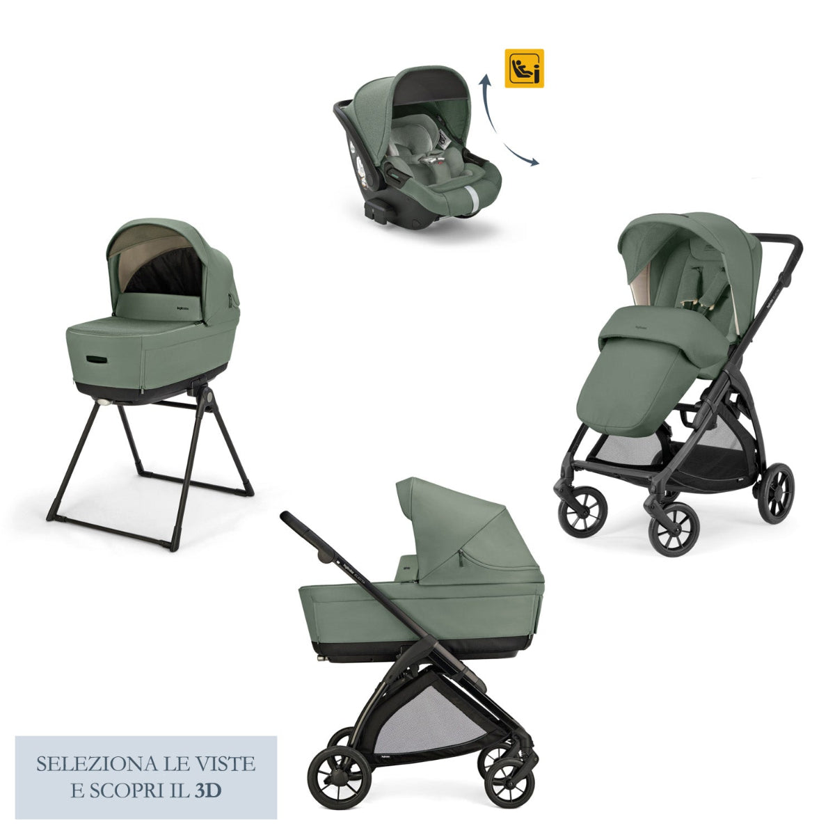 INGLESINA TRIO ELECTA CON DARWIN RECLINE VARI COLORI