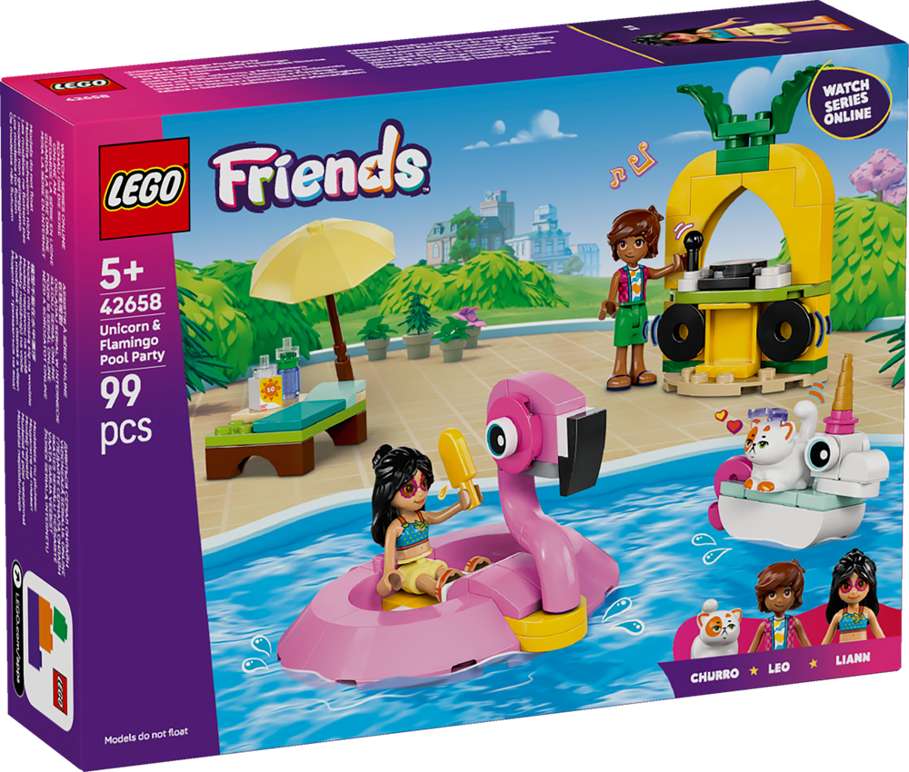 lego 42658 Pool Party con unicorno e fenicottero