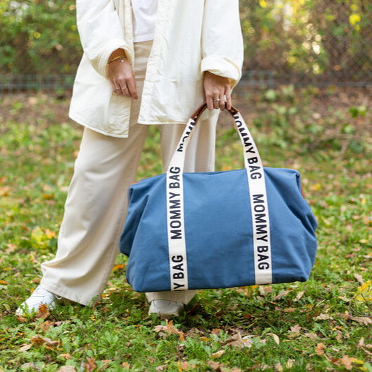 MOMMY BAG SIGNATURE TELA INDACO