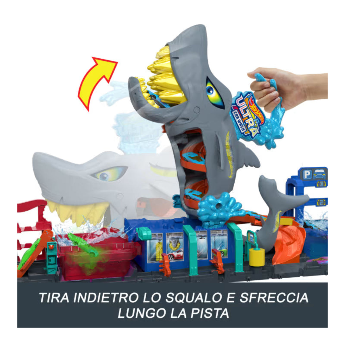 HOTWHEELS CITY AUTOLAVAGGIO MEGA SQUALO HTN82