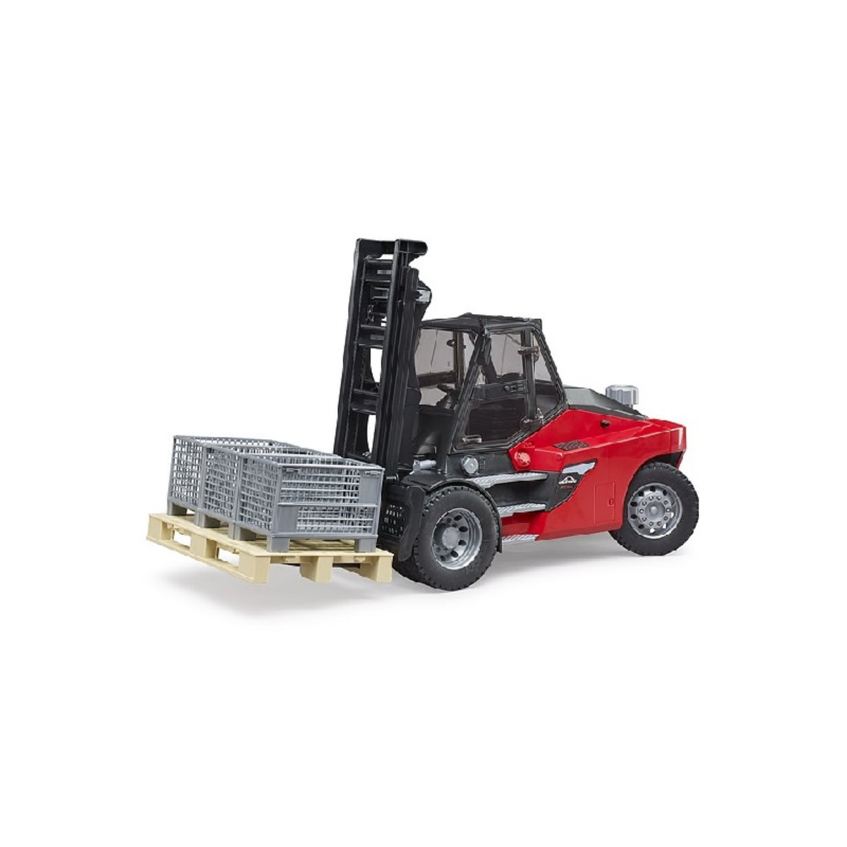 bruder 02513 Linde HT160 muletto con pallet e 3 ceste