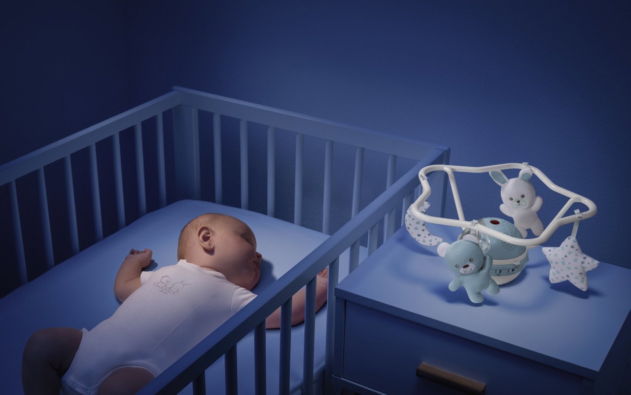 GIOSTRINA MUSICALE ARCOBALENO AZZURRA