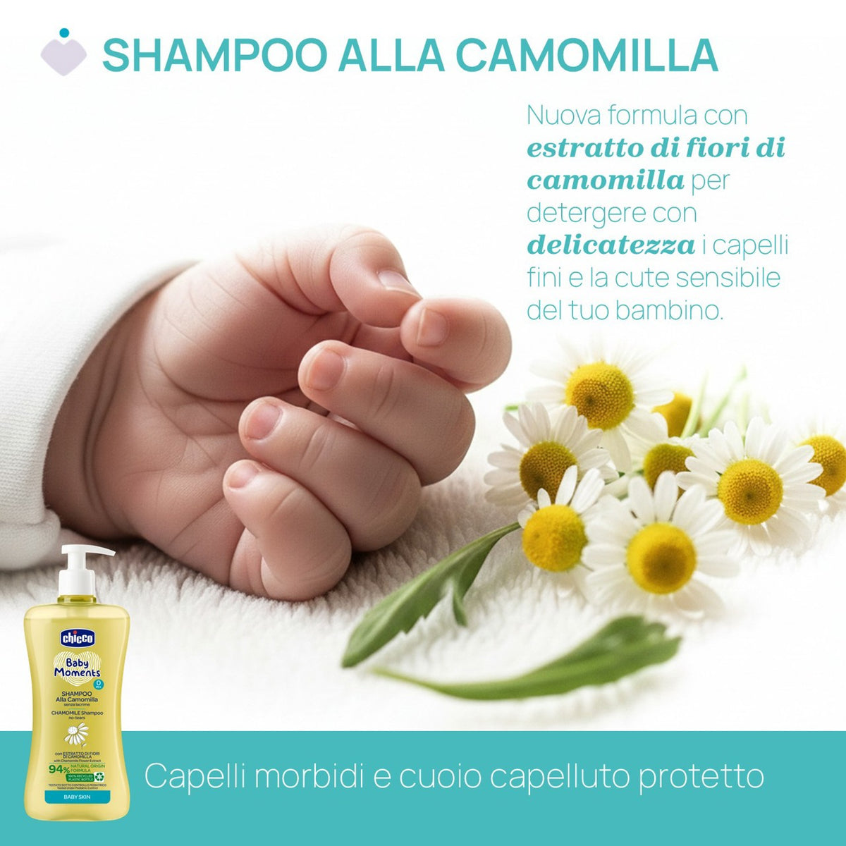 Shampoo Chicco Baby Moments Camomilla 0+ 500 ml