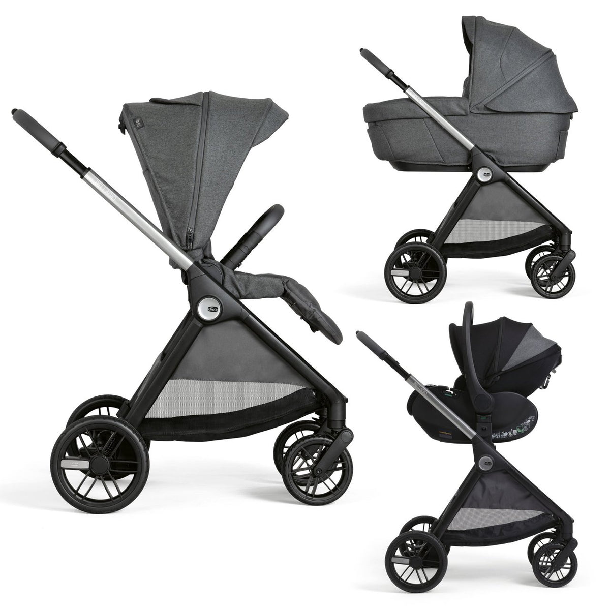 Trio Chicco Bellagio 2 Black Satin OneTouch