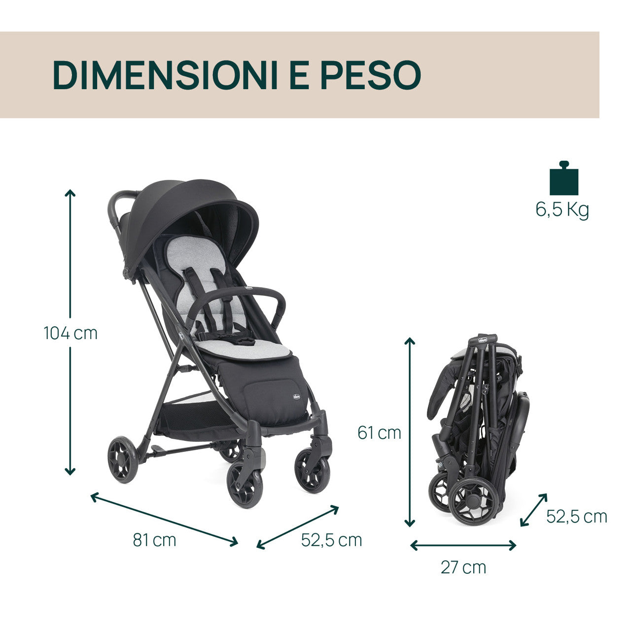CHICCO PASSEGGINO TAORMINA CHARCOAL