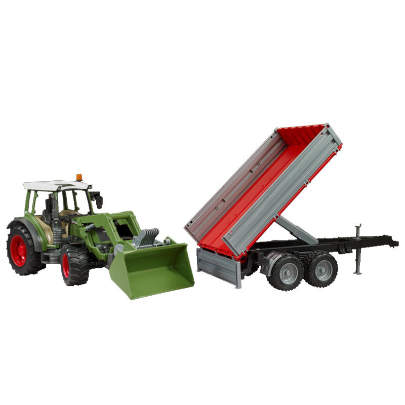 BRUDER 02182 Trattore Fendt Vario 211 con benna e rimorchio