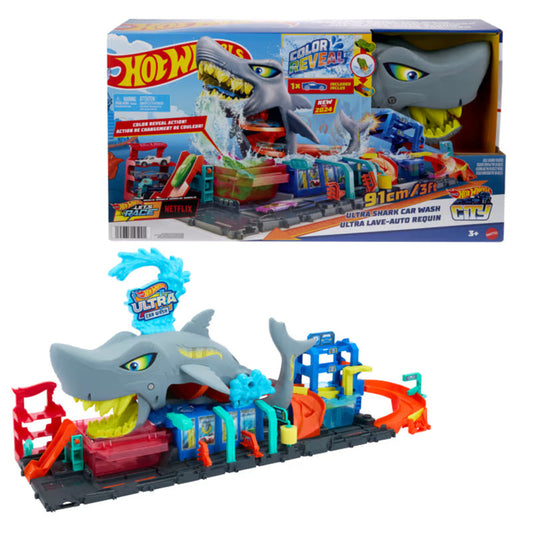 HOTWHEELS CITY AUTOLAVAGGIO MEGA SQUALO HTN82