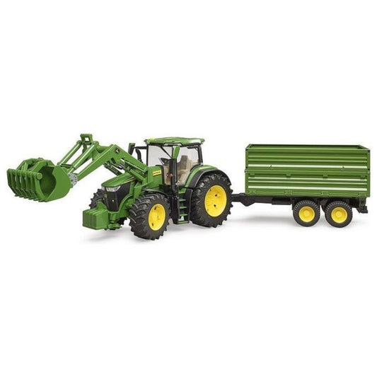 BRUDER 03155 Trattore John Deere 7R 350 con benna e rimorchio