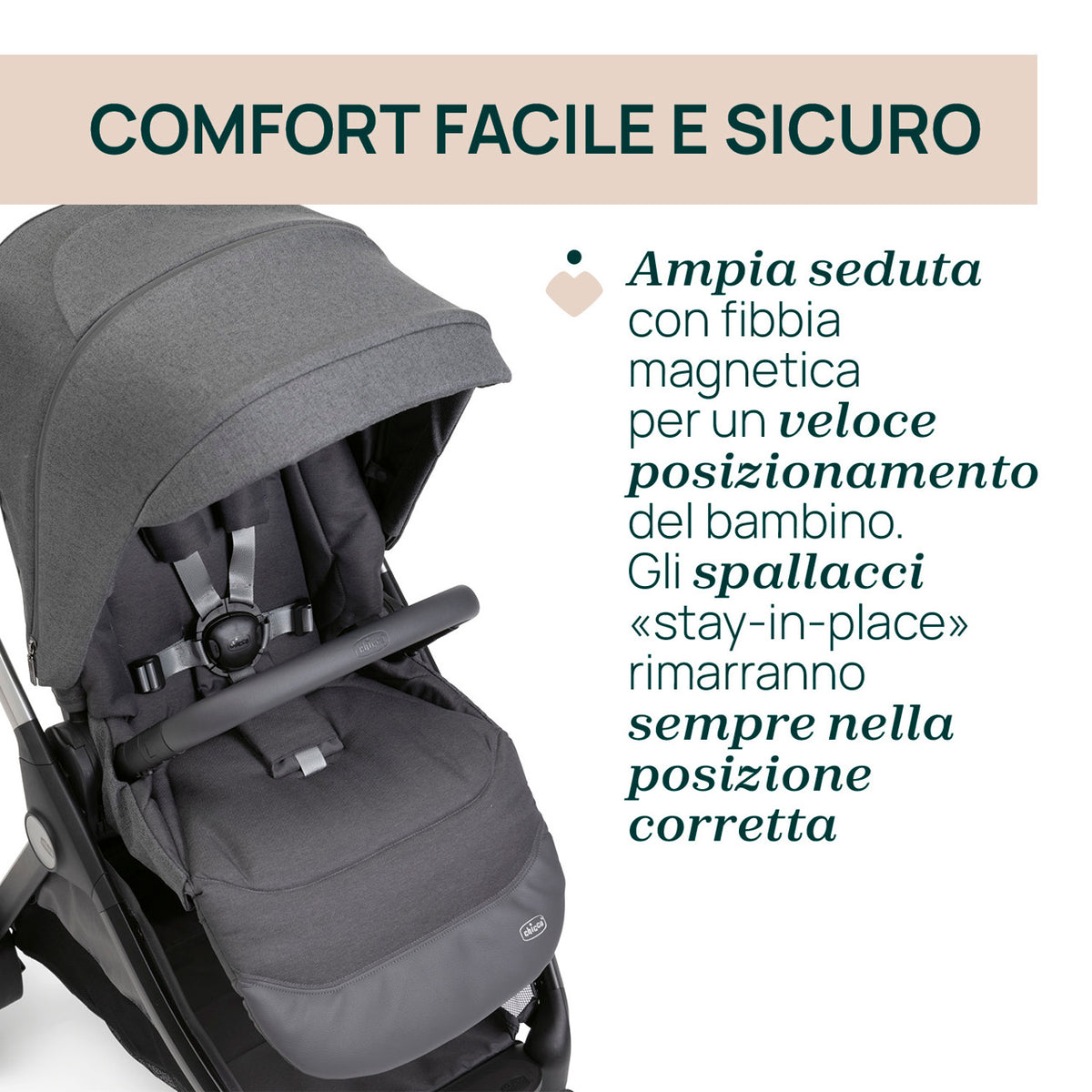 Trio Chicco Bellagio 2 Black Satin OneTouch
