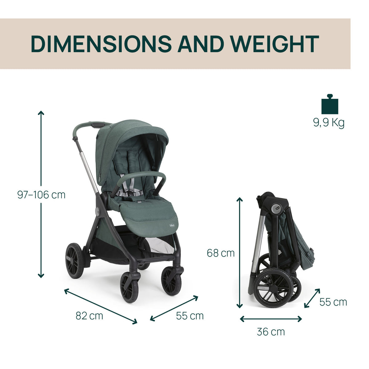 Trio Chicco Bellagio 2 Fir Tree OneTouch