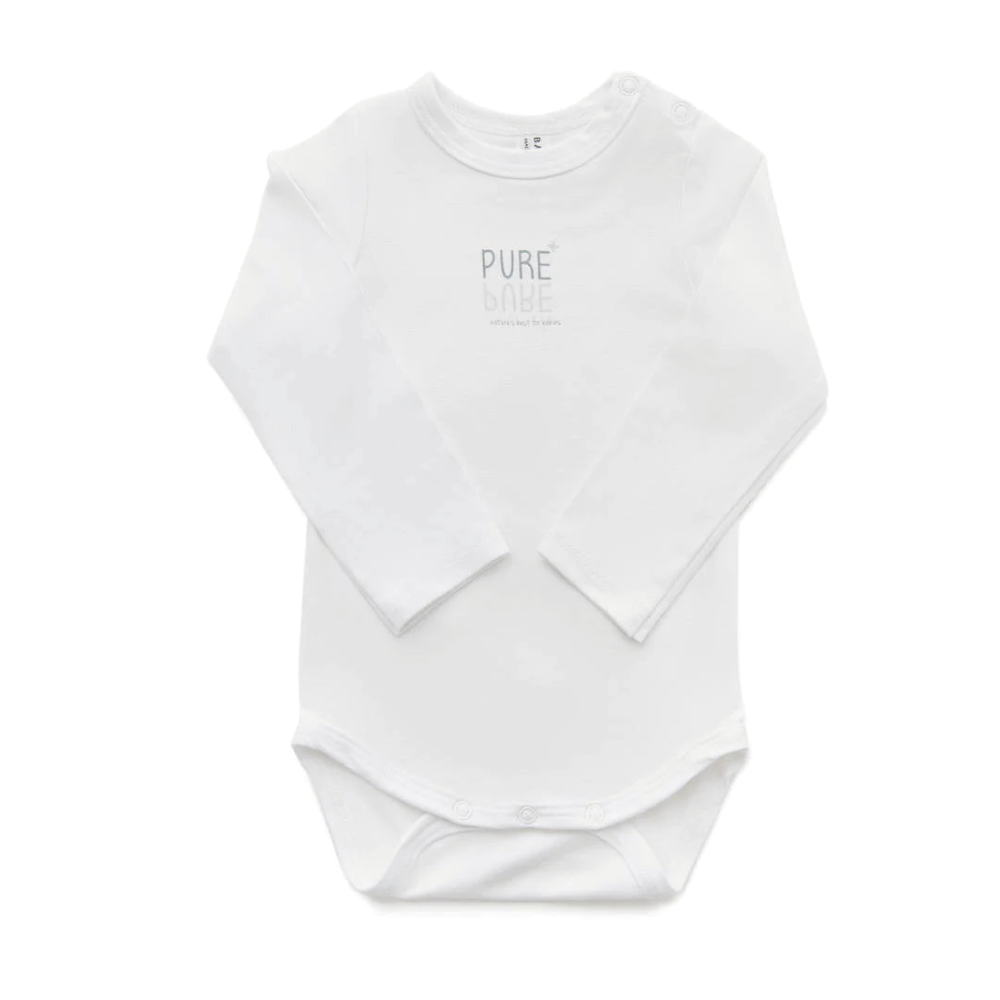 Body 18-24 mesi - maniche lunghe, apertura alla spalla - white. Bamboom (lista)