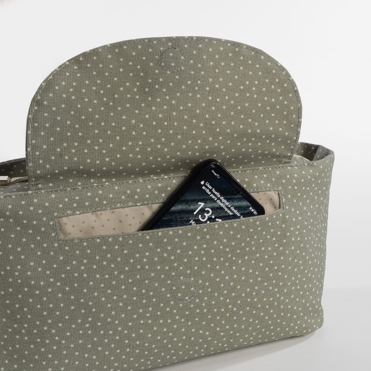 Organizer Bag Polka Dot Poppy moss