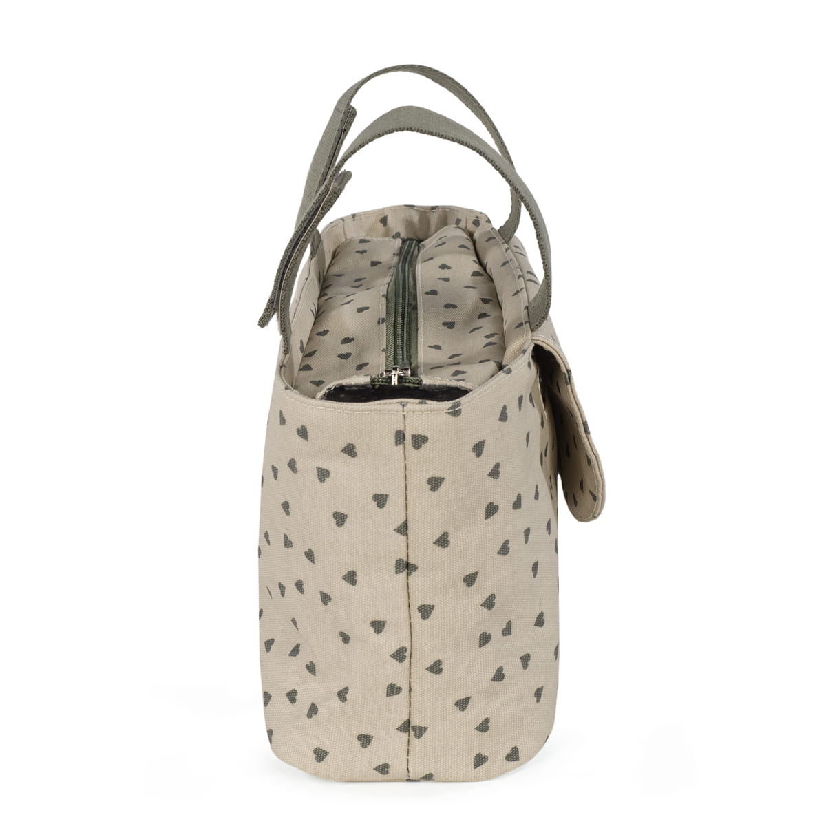 Organizer Bag Hearts Poppy moss