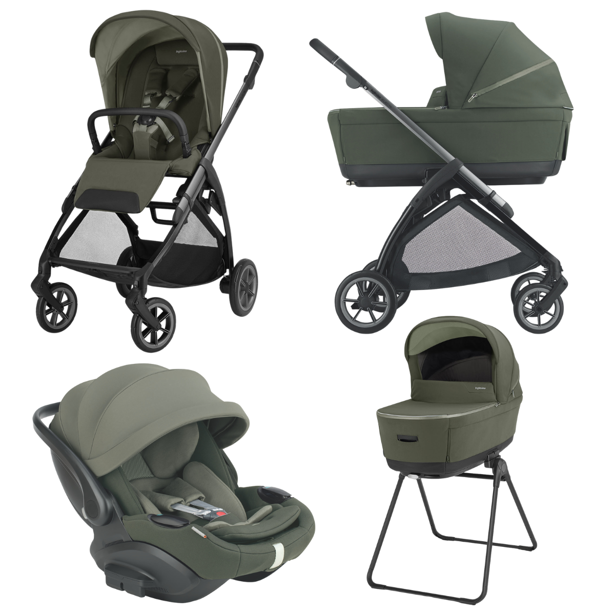Trio Electa Inglesina con Drw Rec Evo Loft Green