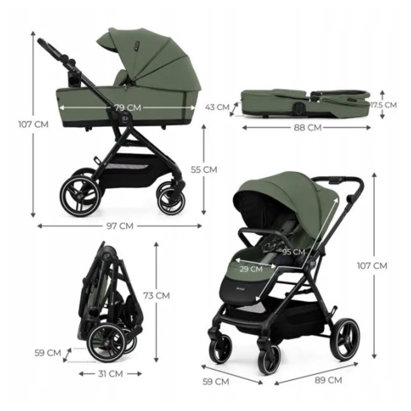 KINDERKRAFT YOXI 3IN1 MYSTIC GREEN