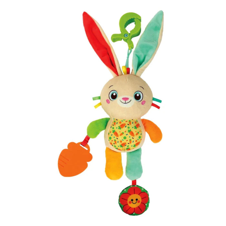 CLEMENTONI 17622 Travel Plush with Clamp Bunny