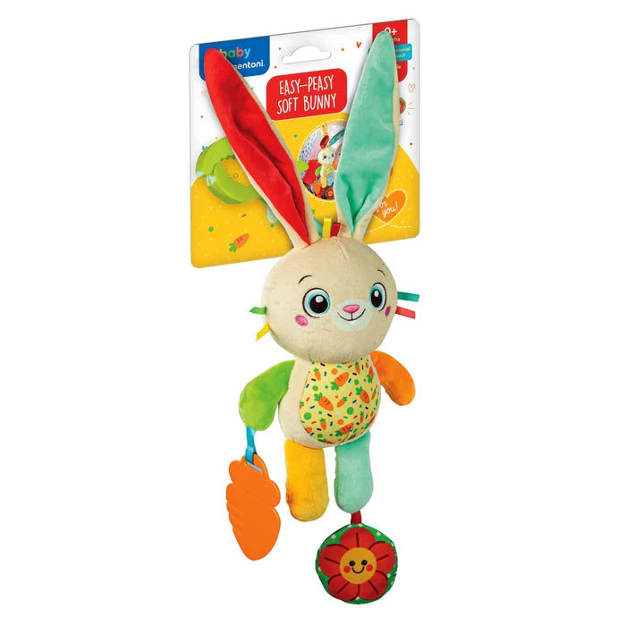 CLEMENTONI 17622 Travel Plush with Clamp Bunny