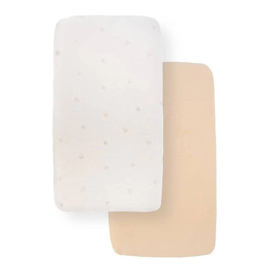 Fitted sheet with prints cradle Animal friends Sand / Brazilia (lista n Samanta)