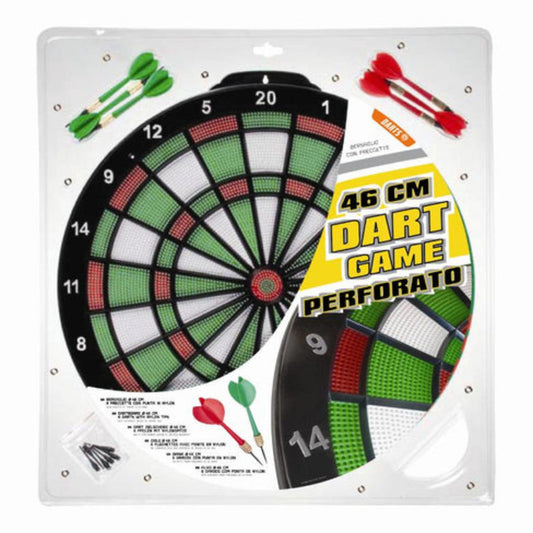 BERSAGLIO PERFORATO diam. cm 46, con 6 freccette  bivalva