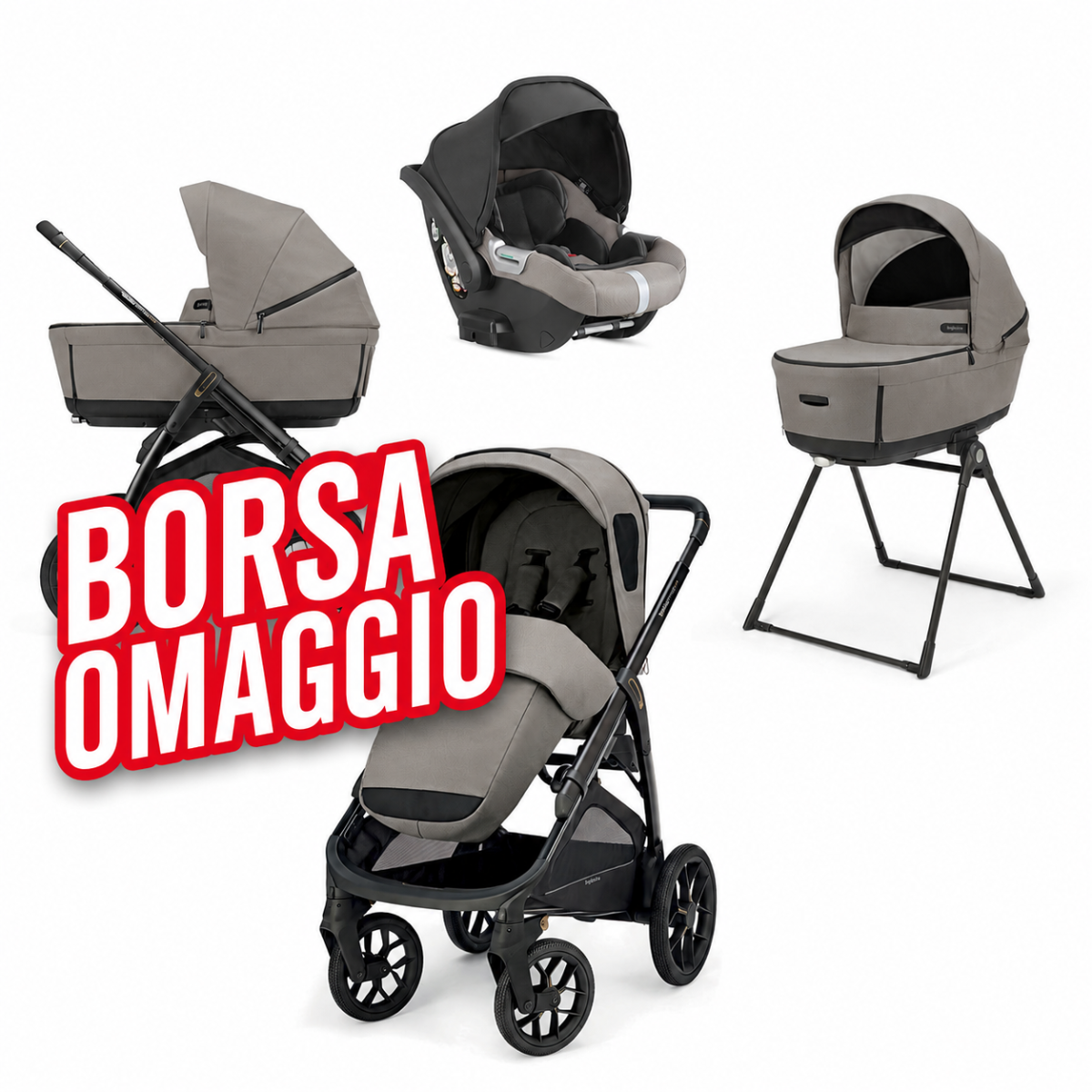 INGLESINA TRIO APTICA XT 2025 CON DARWIN RECLINE E BORSA OMAGGIO TUNDRA BEIGE