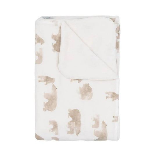 Coperta culla 100 x 75 - Jersey print orso (lista n Enea)