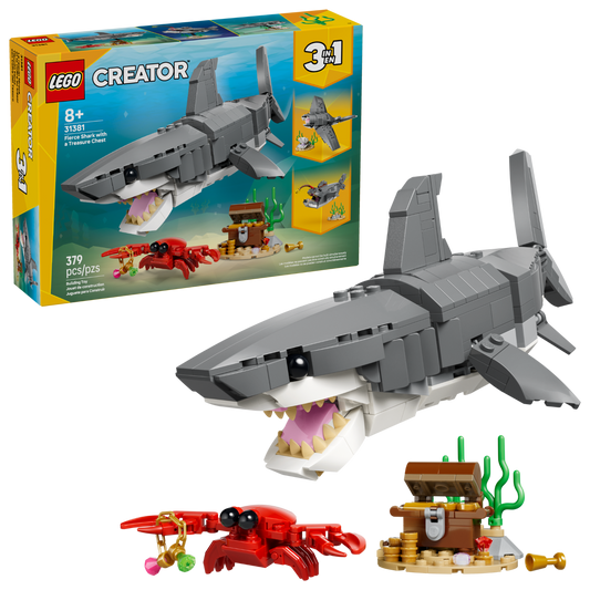 LEGO 31381 Squalo con scrigno del tesoro