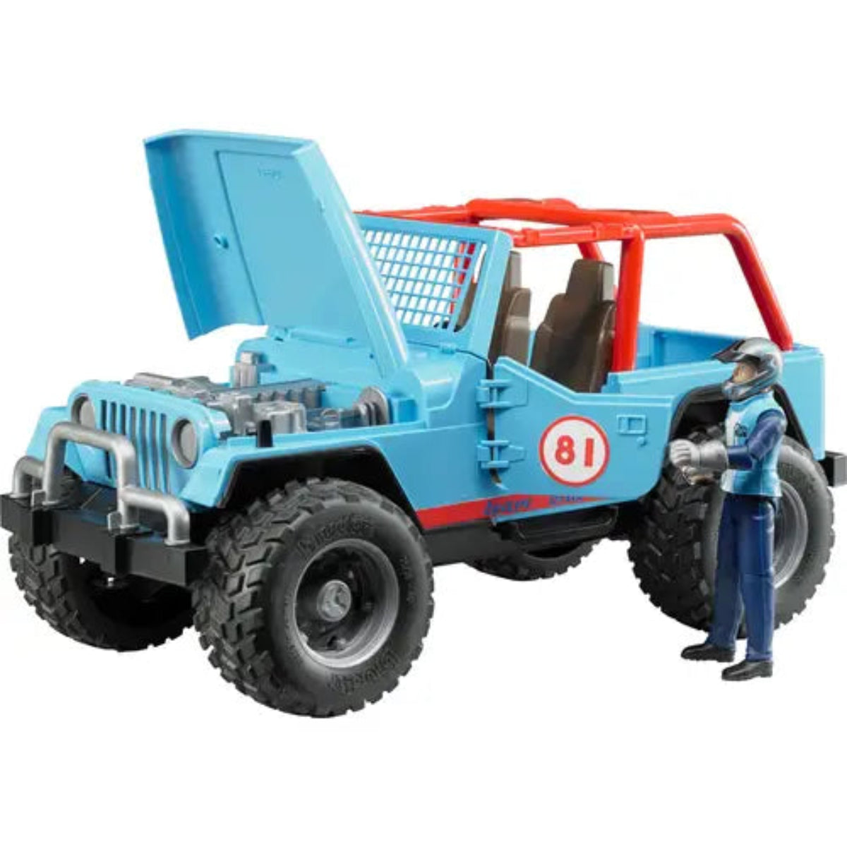 bruder 02541 Jeep Cross country race blu con pilota