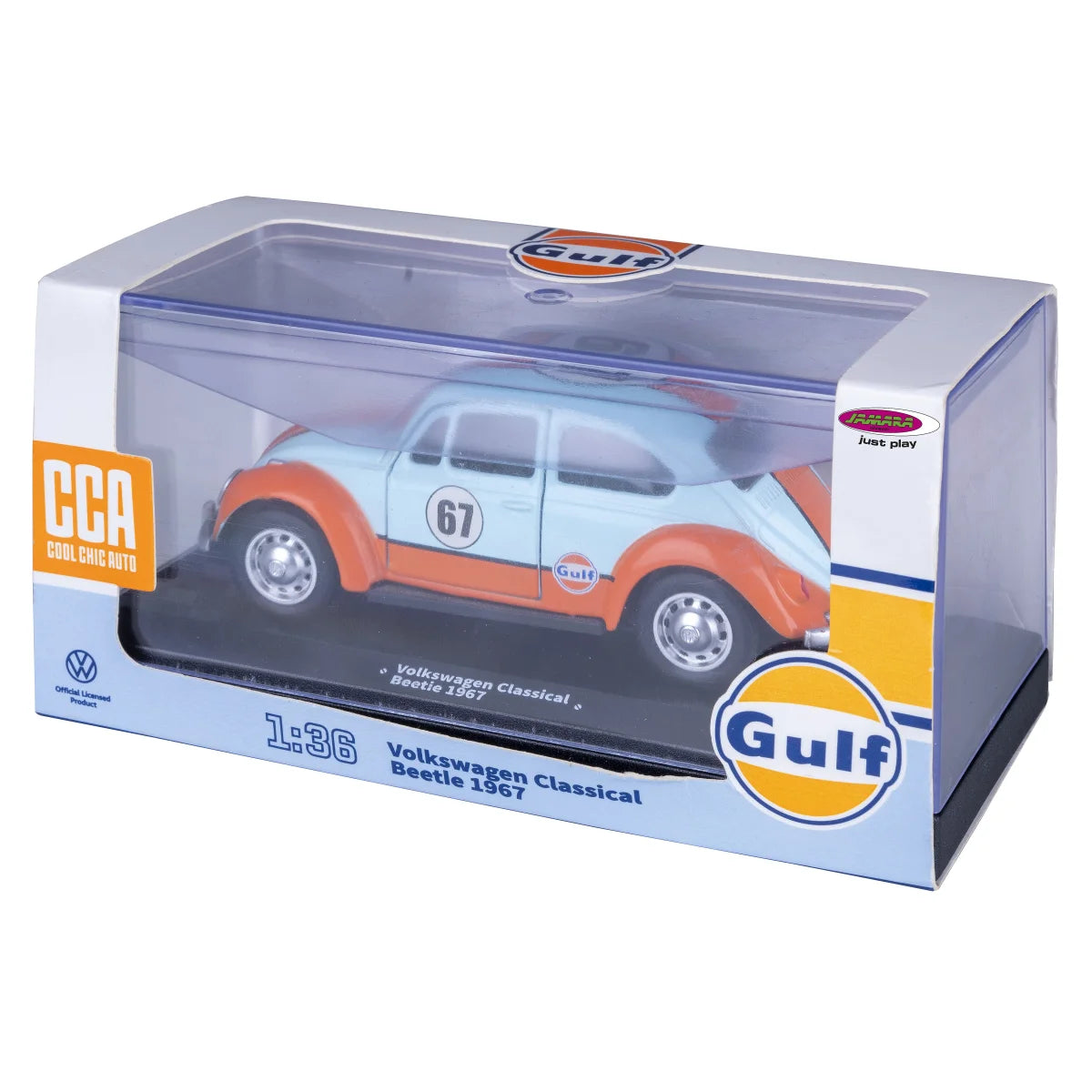 Volkswagen Classical Beetle 1967 Diecast 1:36 blu chiaro