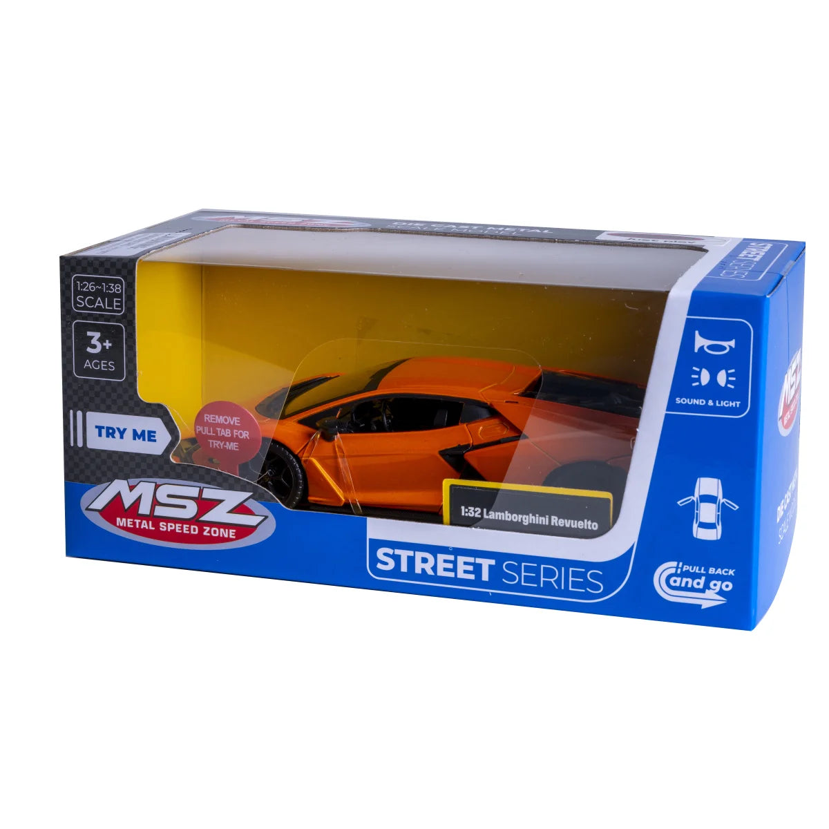 Lamborghini Revuelto Diecast 1:32 arancione incl. Pile a bottone