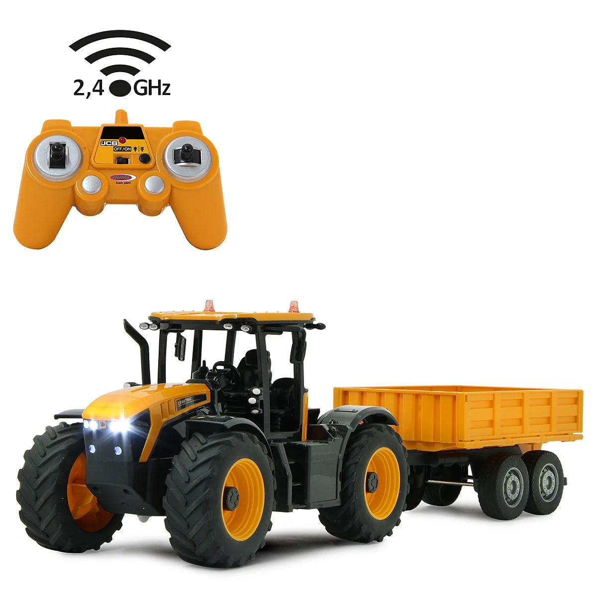 JCB RADIOCOM 405305 FASTRAC TRATTORE CON RIMORCHIO RIB 1:24