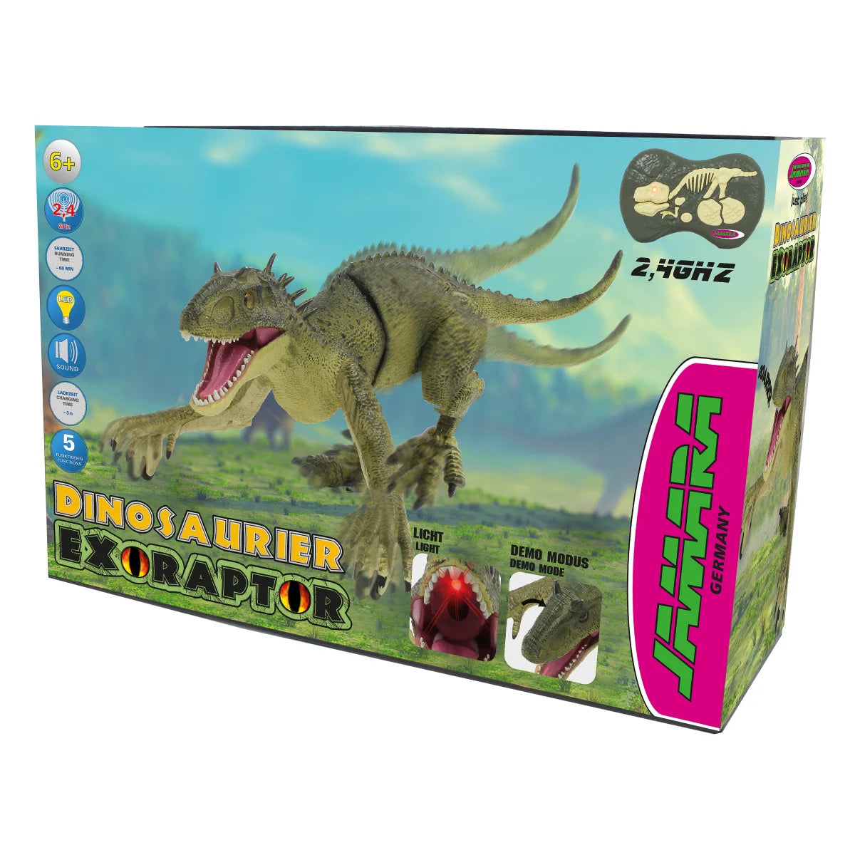 Dinosauro Exoraptor Li-Ion 3,7V 2,4GHz verde RADIOCOM.
