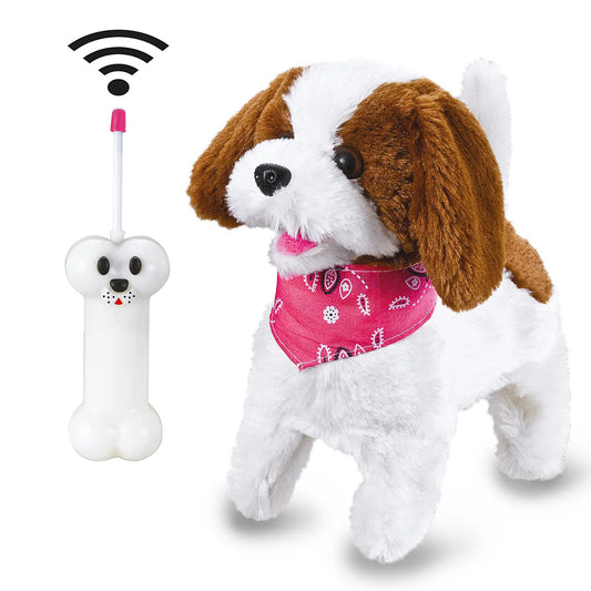 Lucky RC Peluche Cane bianco/marrone 27MHz
