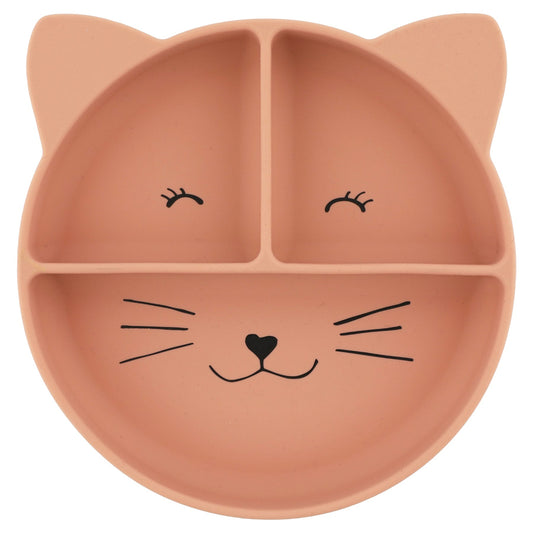 TRIXIESilicone divided suction plate - Mrs. Cat
